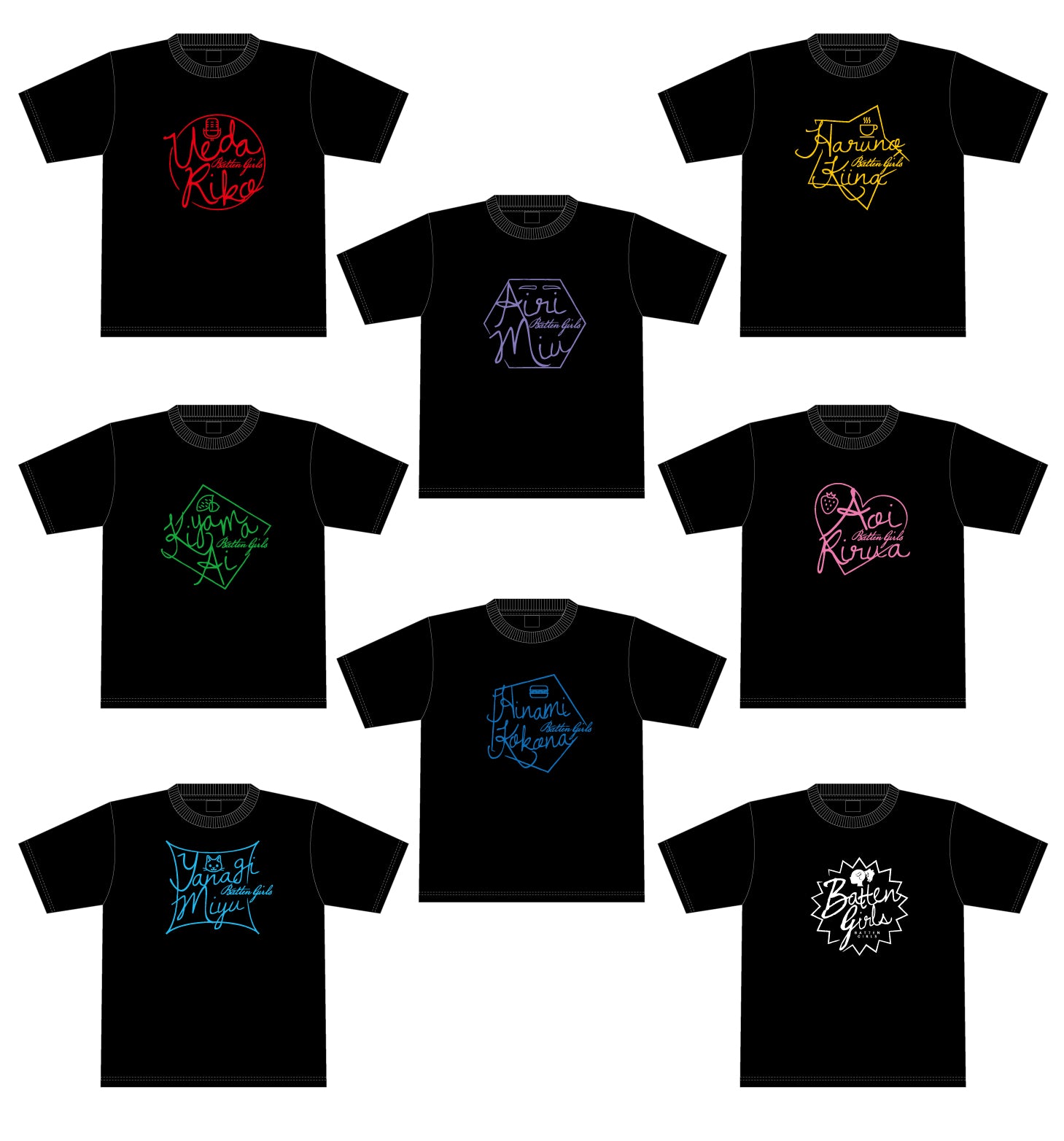ばってん少女隊カラーTシャツver.NAME – BATTEN Store